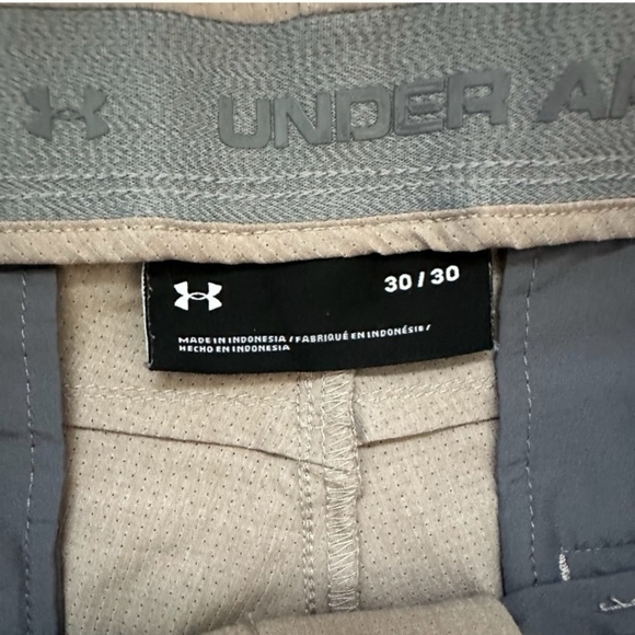 Mens Pants Under Armour Vented Golf Pants Tan Straight Fit Perforated Pants - Picture 7 of 8